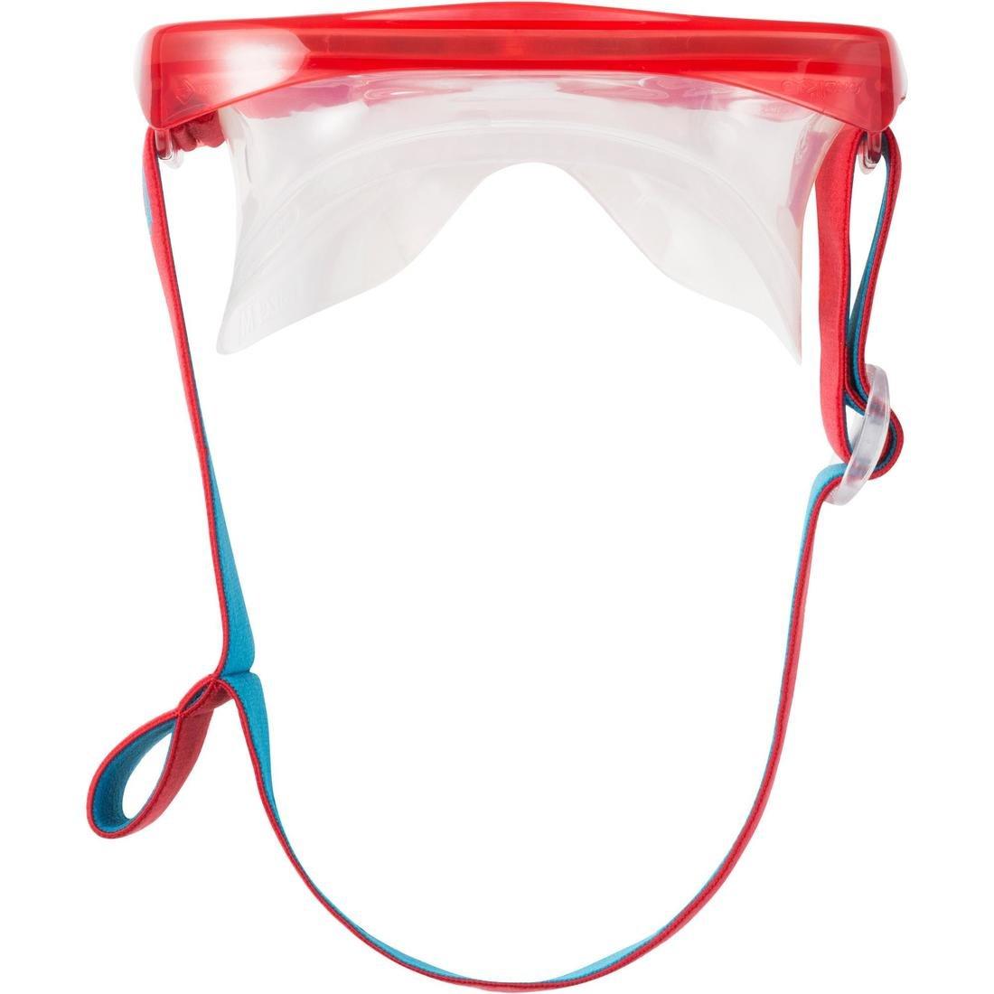 FRD120 freediving snorkel mask kit for adults red turquoise Title, No Color, large image number 13