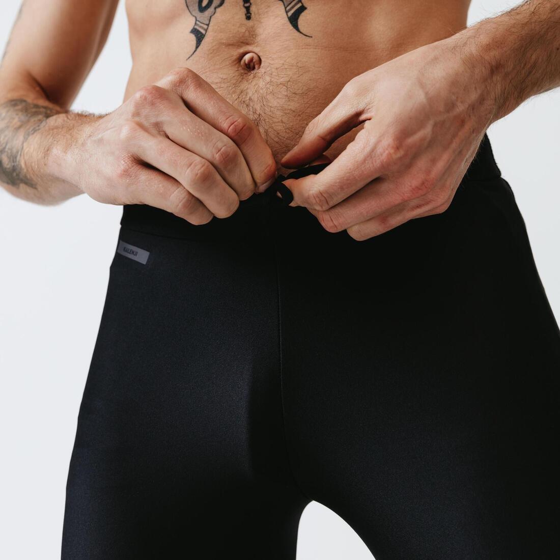 W44 L34  Men's Running Breathable Long Tights Dry - Black, , large image number 2