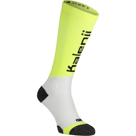 KIPRUN - 39/42L-5.5/8 L  Compression Running Socks, Fluo Lime Yellow