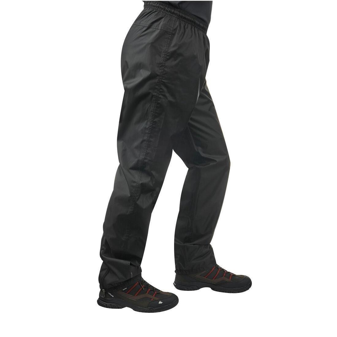 W41 L34  Men's Waterproof Hiking OverTrousers NH500 Imper, Black, , large image number 0