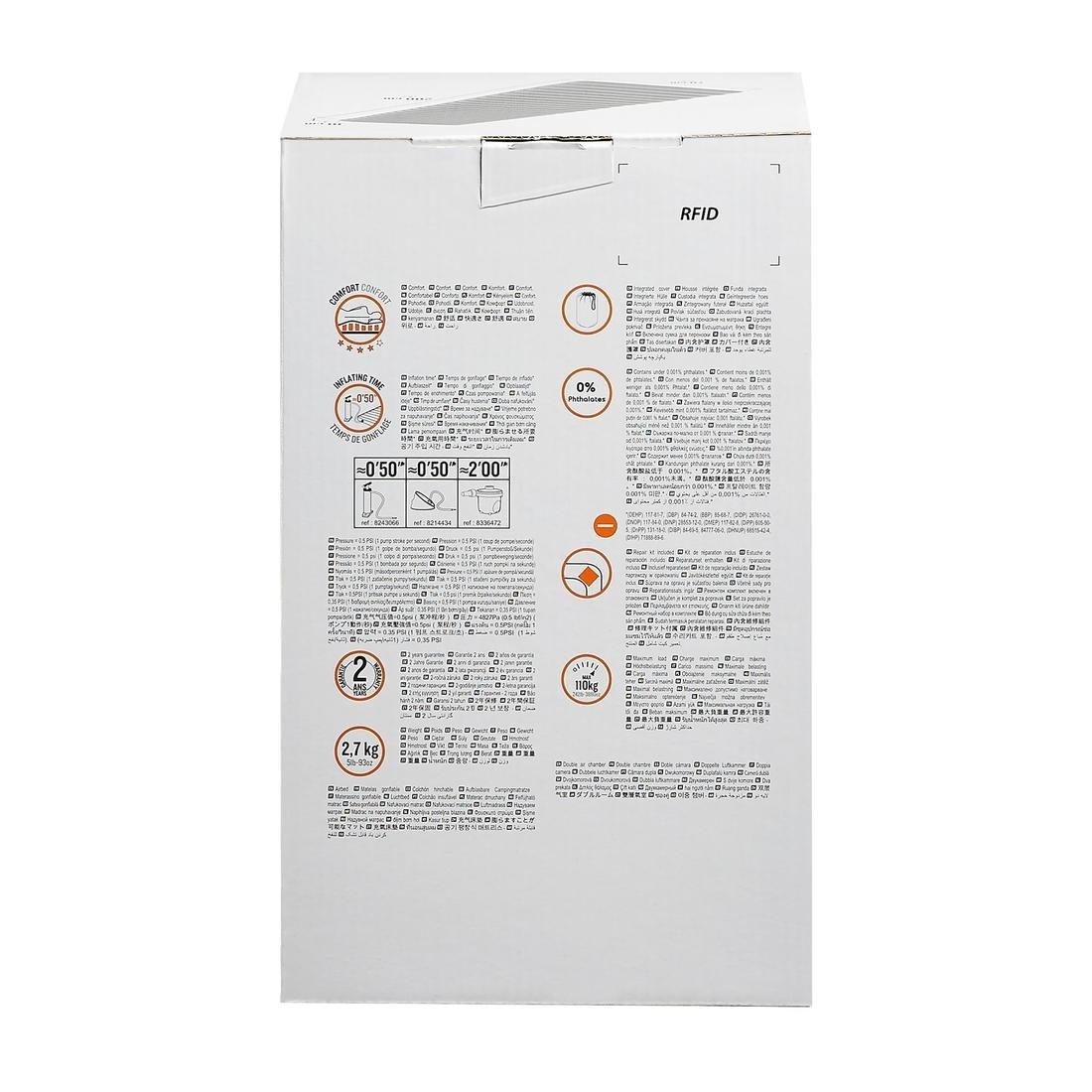 AIR COMFORT INFLATABLE CAMPING MATTRESS | 1 PERSON - WIDTH 70 CM Title, No Color, large image number 4