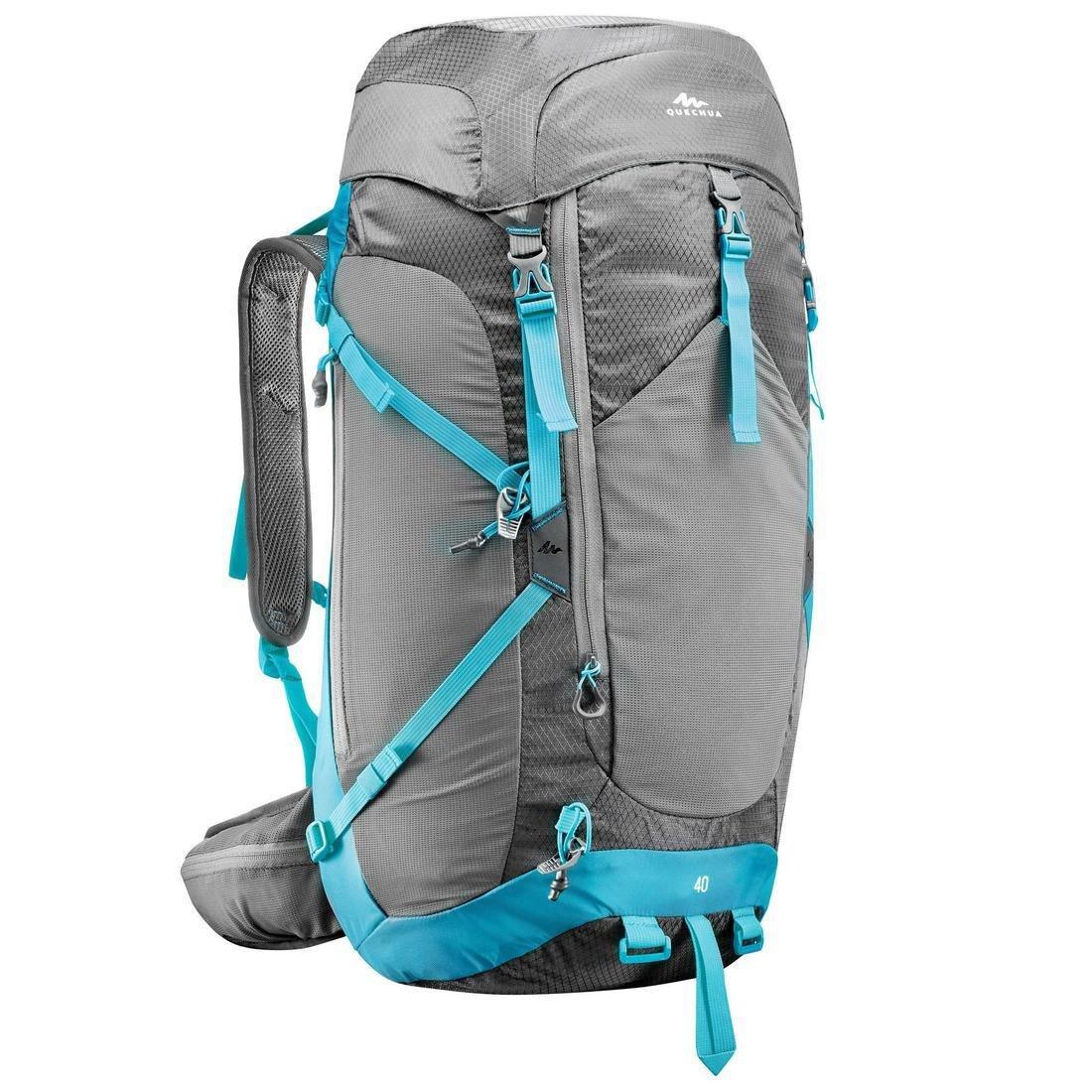MH500 40L Women's Mountain Walking Backpack - Grey/Blue, No Color, large image number 0