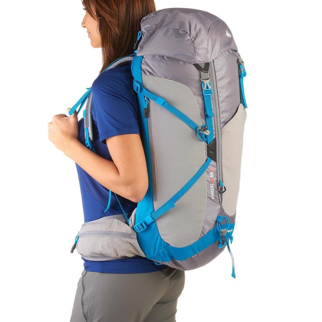 MH500 40L Women's Mountain Walking Backpack - Grey/Blue, No Color, large image number 3