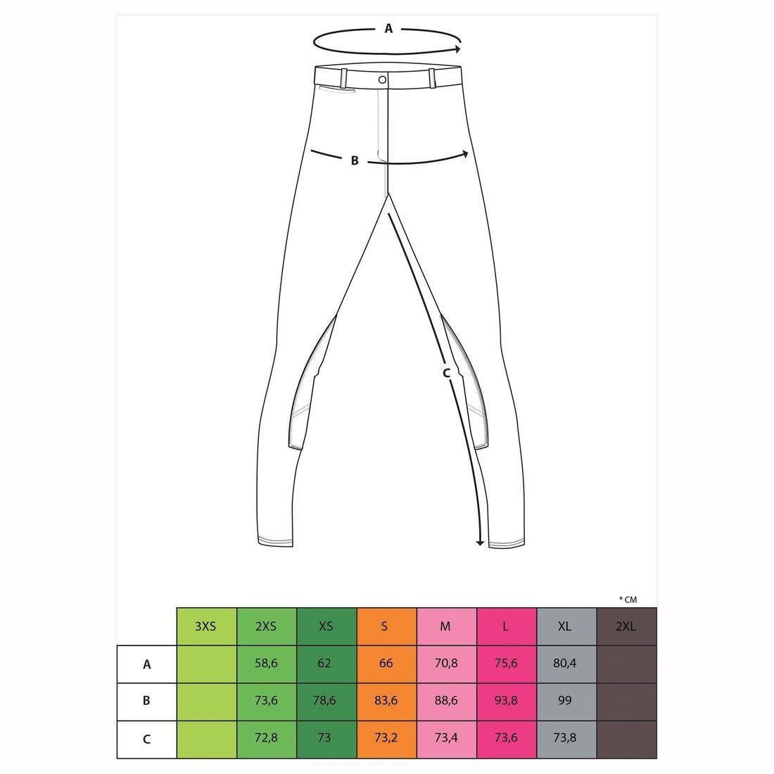 Extra Small 140 Women's Grippy Horse Riding Jodhpurs, Black, , large image number 10