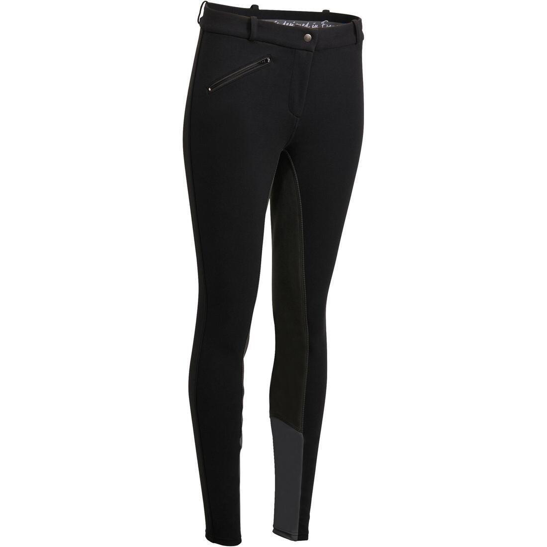 Large  180 Fullseat Women's Horse Riding Jodhpurs, Black, , large image number 0