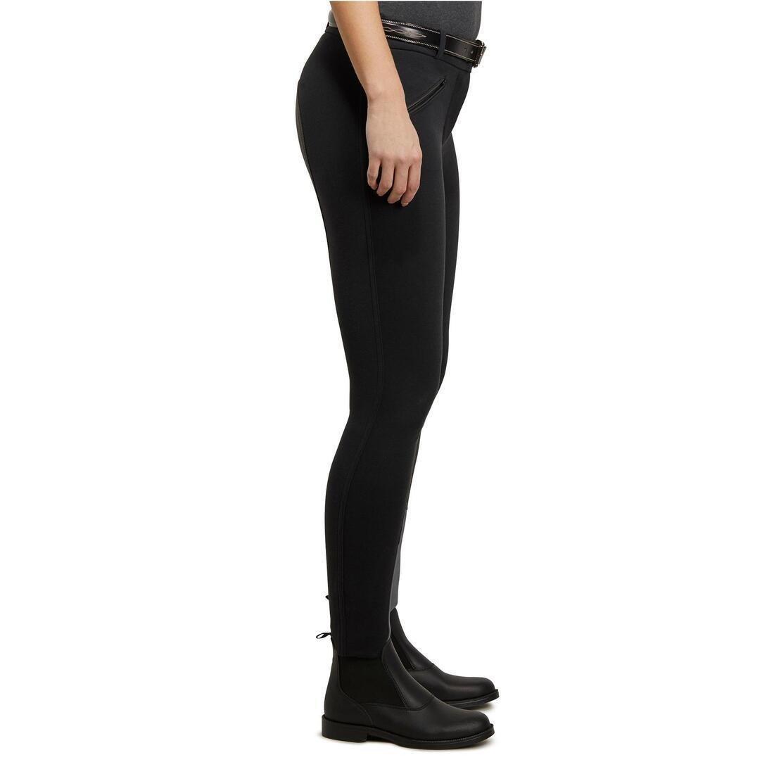 Large  180 Fullseat Women's Horse Riding Jodhpurs, Black, , large image number 5