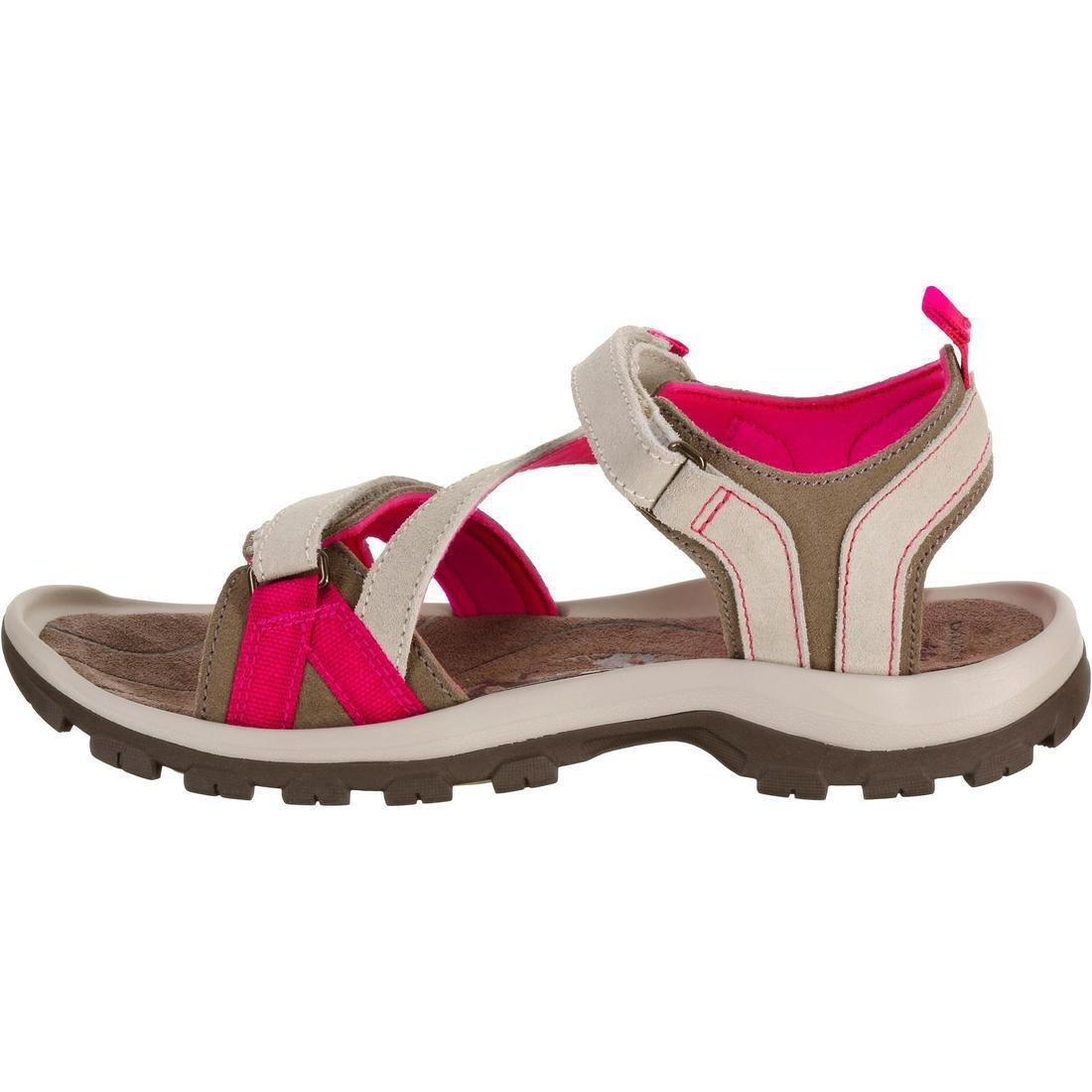 EU 41  Women's Leather Walking Sandals NH120, Linen, , large image number 2