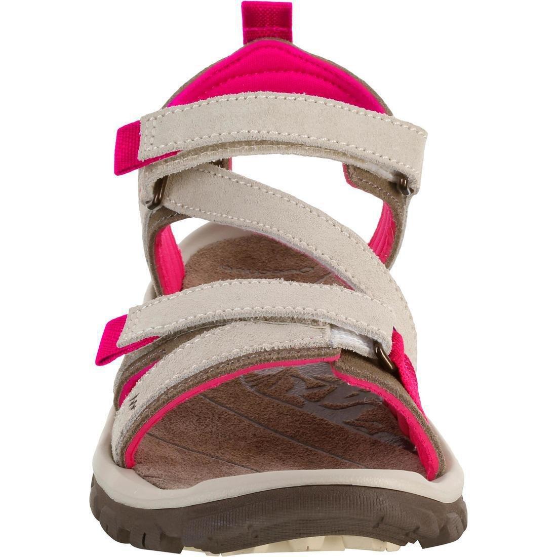 EU 41  Women's Leather Walking Sandals NH120, Linen, , large image number 3