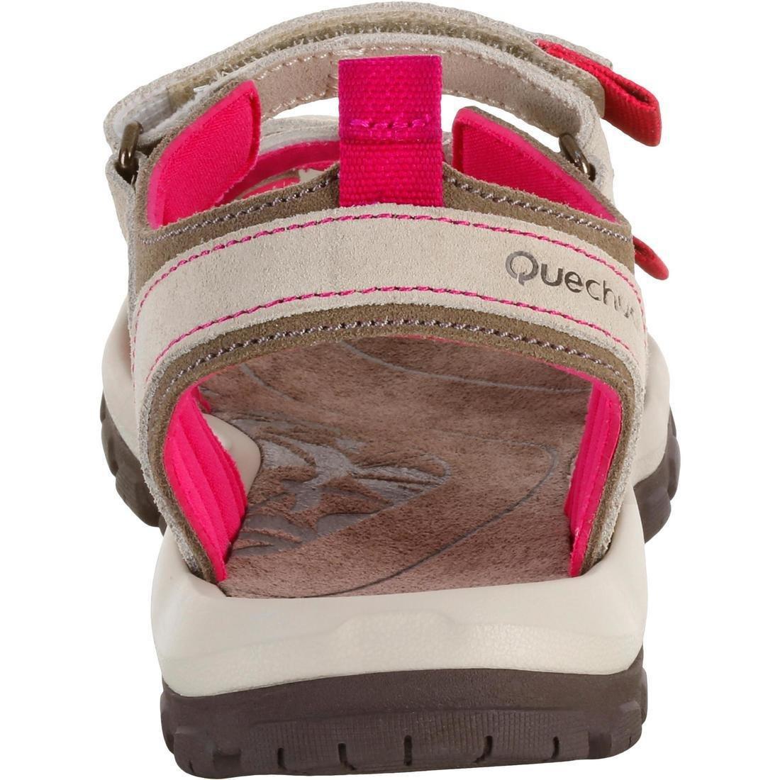 EU 41  Women's Leather Walking Sandals NH120, Linen, , large image number 4