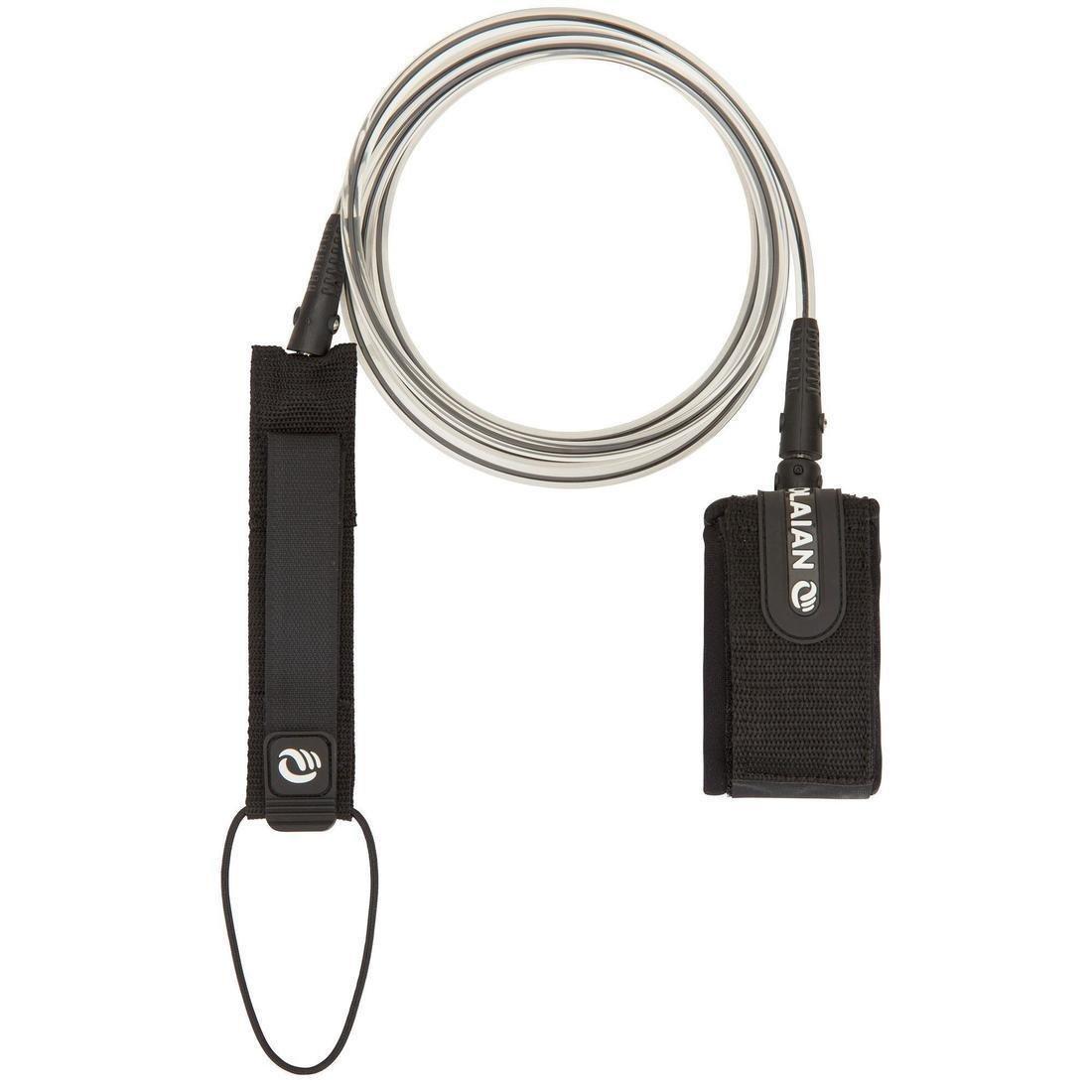 7 mm Diameter Surfboard Leash 7' (210 cm), Black, , large image number 0