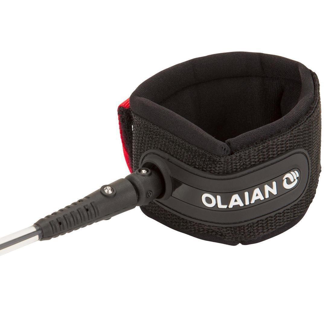 7 mm Diameter Surfboard Leash 7' (210 cm), Black, , large image number 3
