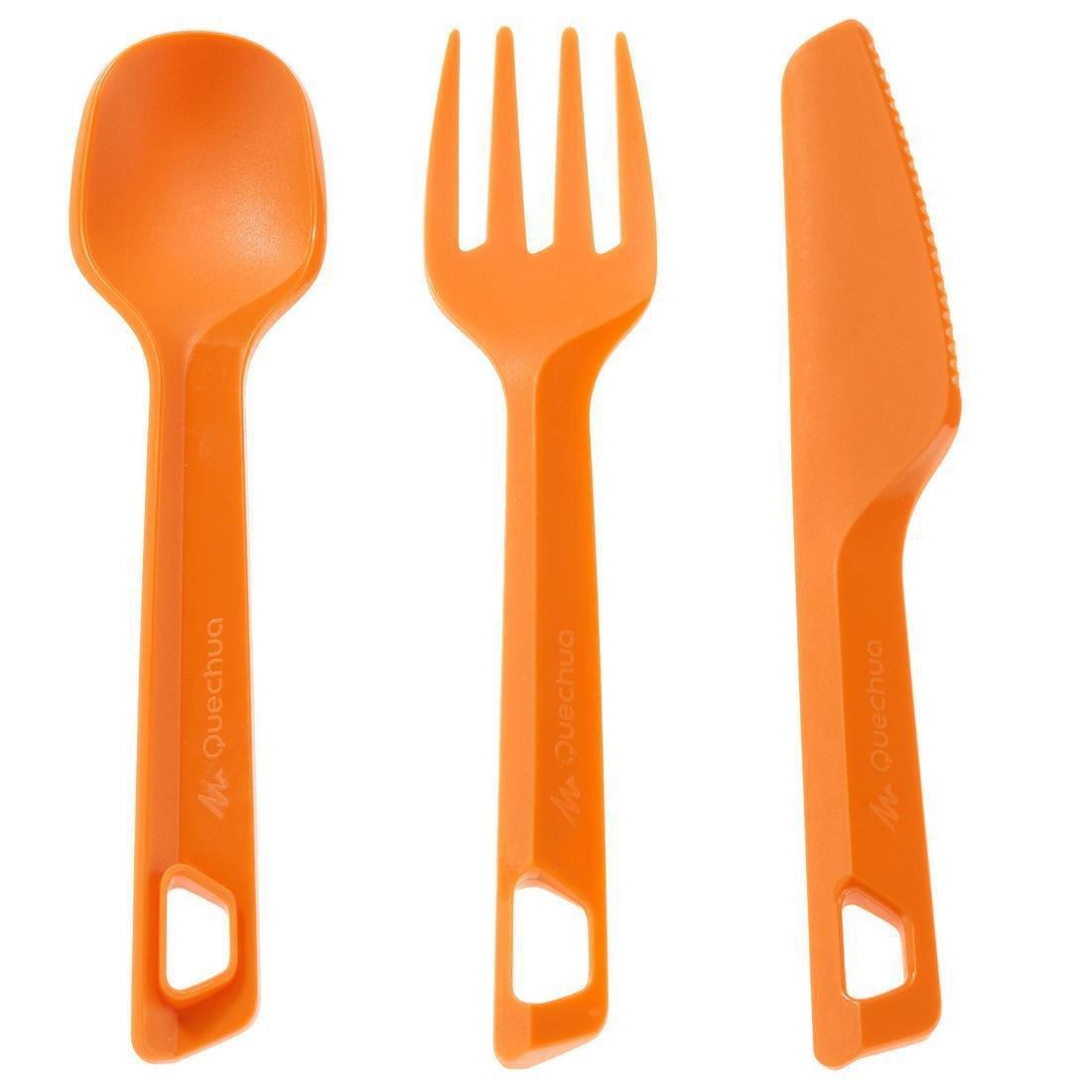 Outdoor Cutlery Set (Knife, Fork, Spoon), Caribbean Green, , large image number 1