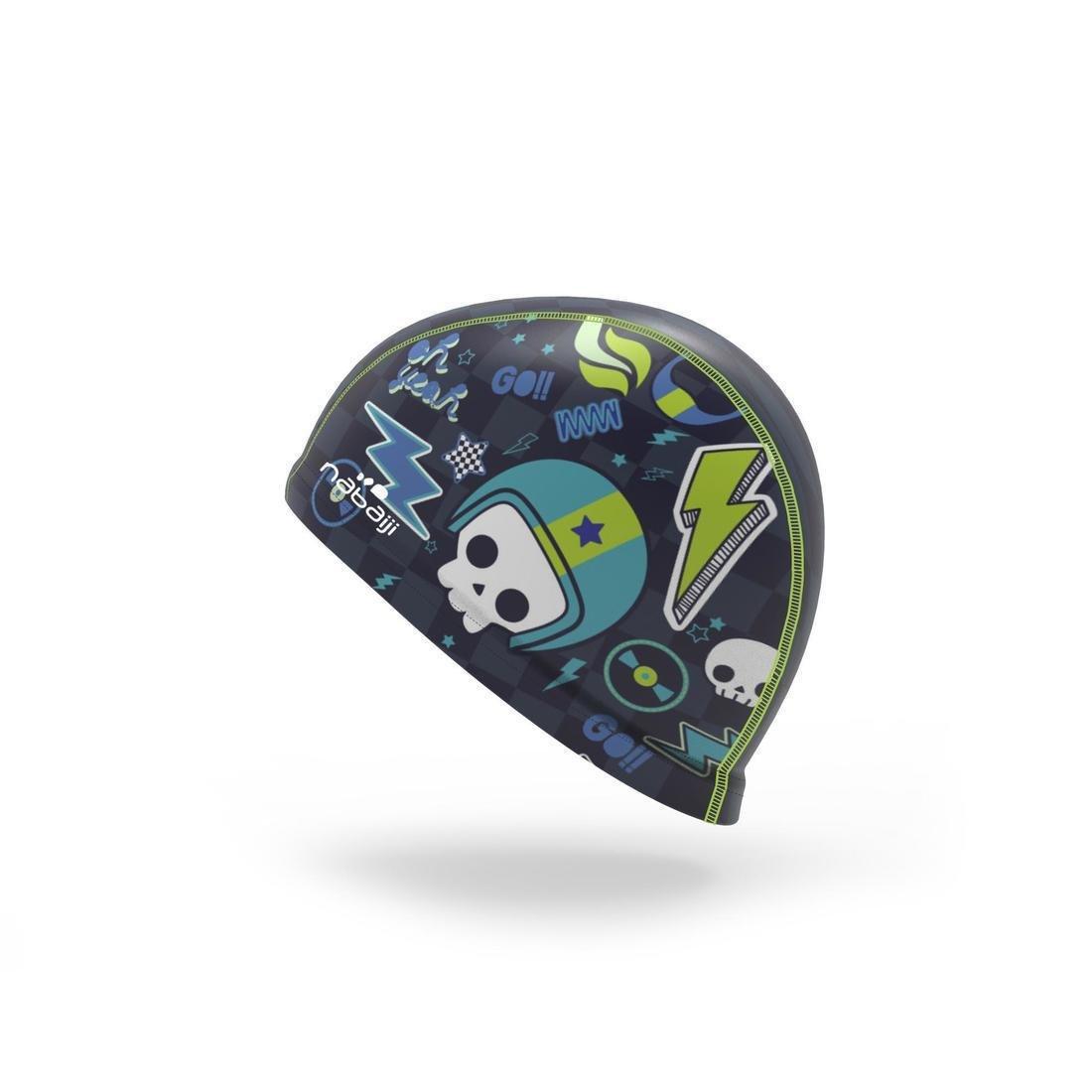 Kids  Silicone Mesh Swim Cap Size S - Print Wozboy, Cyan, , large image number 6