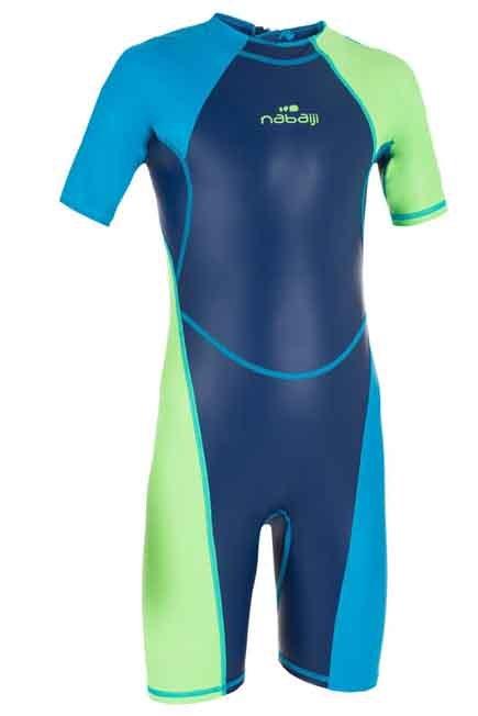 6-7Y  Boys Swimming Wetsuit Shorty 100 Kloupi, Blue, , large image number 1