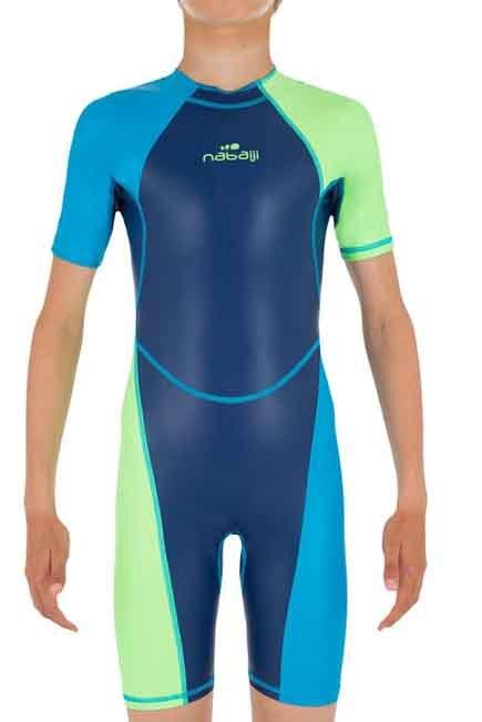 6-7Y  Boys Swimming Wetsuit Shorty 100 Kloupi, Blue, , large image number 6
