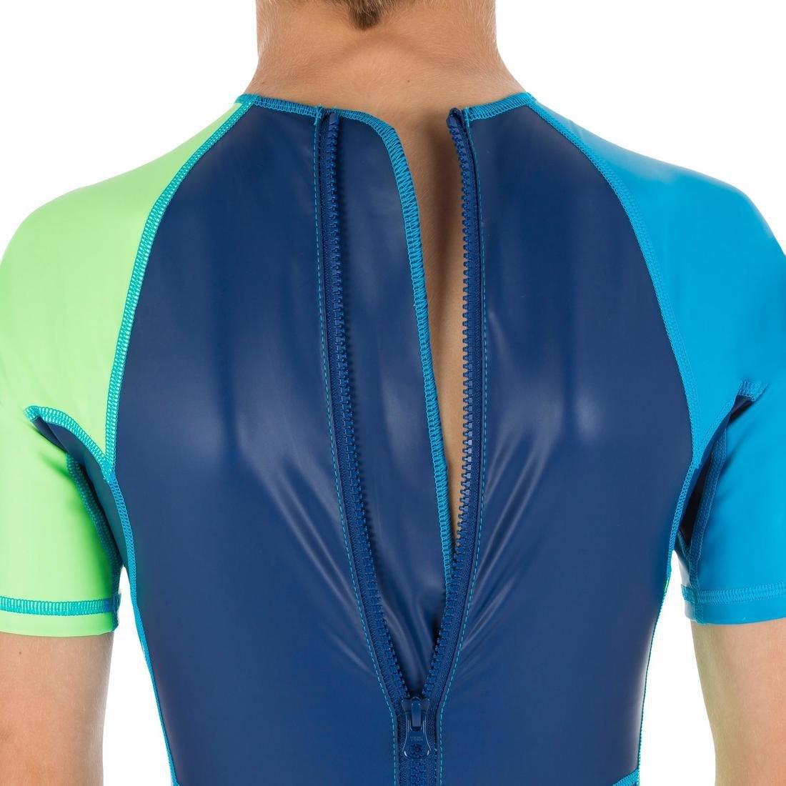 8-9Y  Boys Swimming Wetsuit Shorty 100 Kloupi - Blue/Green, , large image number 4