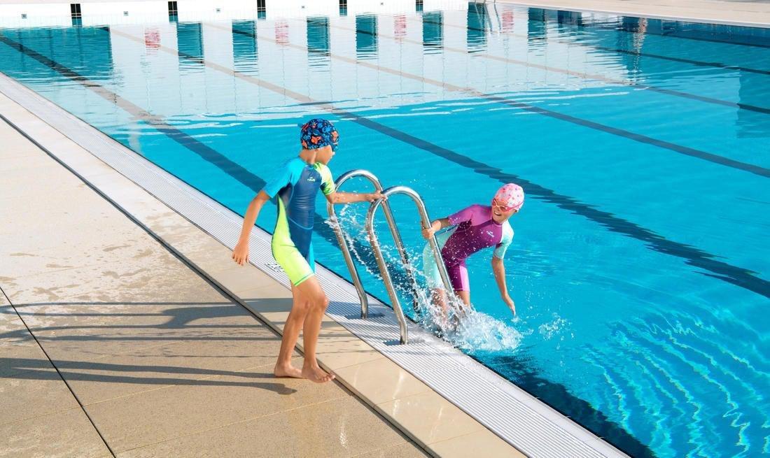 8-9Y  Boys Swimming Wetsuit Shorty 100 Kloupi - Blue/Green, , large image number 7