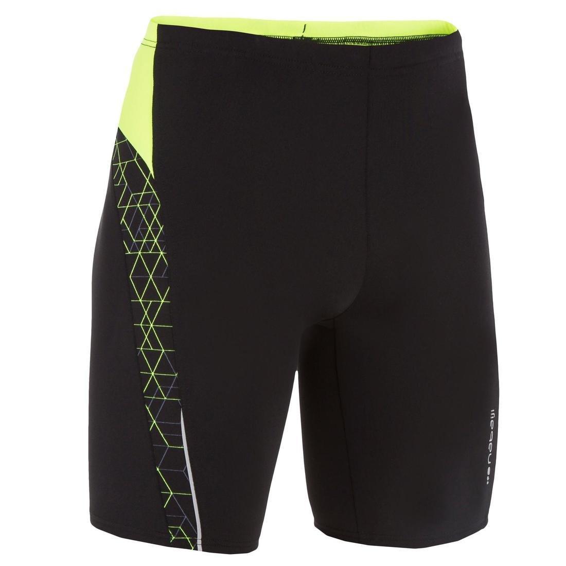 YELLOW BLACK BOY'S HEXA FIRST 500 SWIMMING JAMMER, Fluo Yellow, No Color, large image number 0