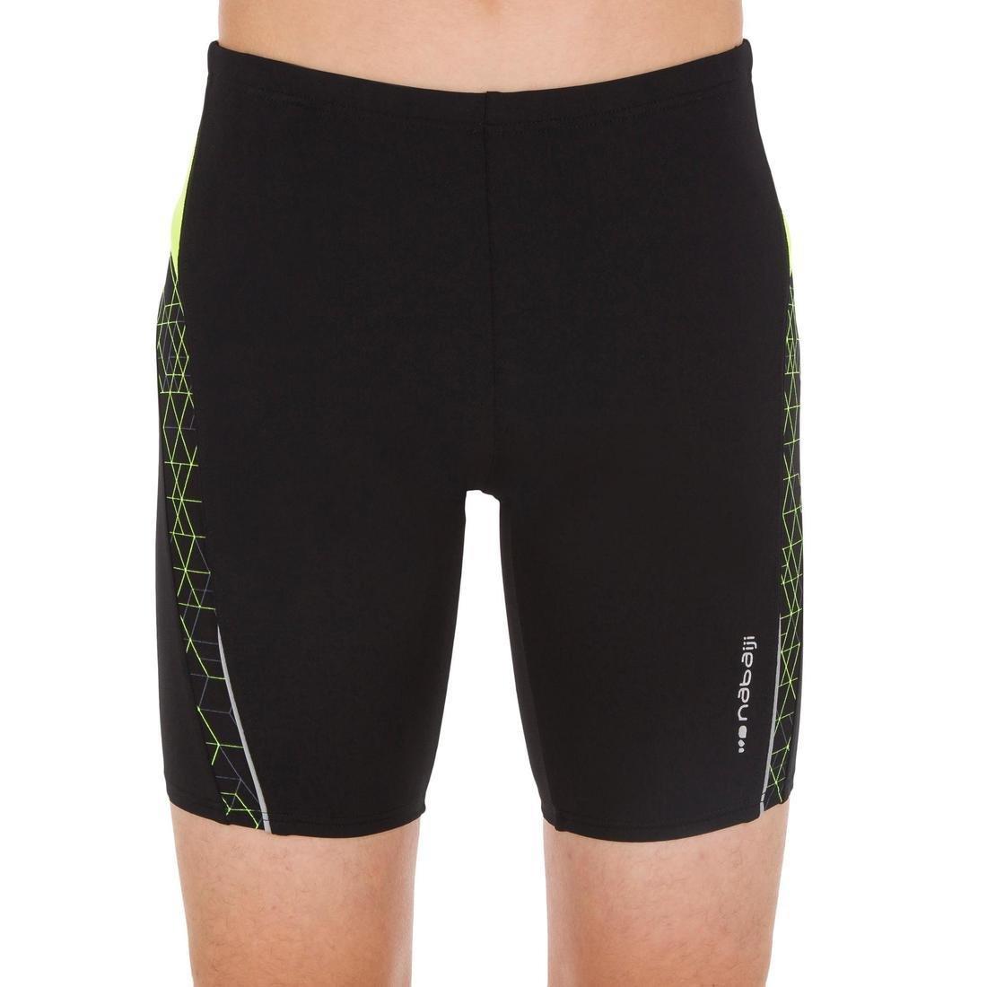 YELLOW BLACK BOY'S HEXA FIRST 500 SWIMMING JAMMER, Fluo Yellow, No Color, large image number 2