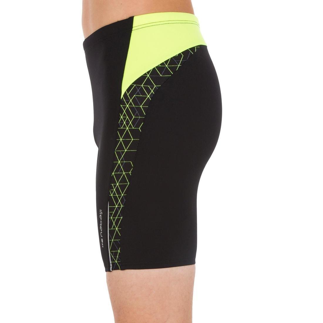 YELLOW BLACK BOY'S HEXA FIRST 500 SWIMMING JAMMER, Fluo Yellow, No Color, large image number 4
