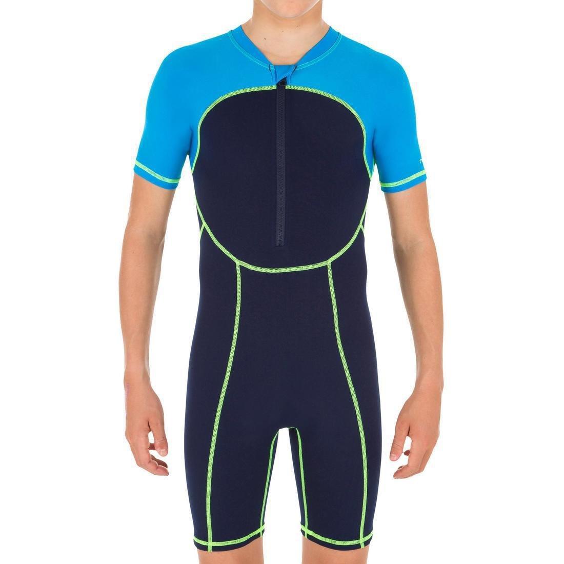 8-9Y  Boys' Shorty Swimsuit 100, Navy Blue, , large image number 1