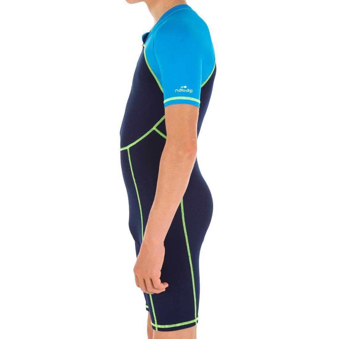 8-9Y  Boys' Shorty Swimsuit 100, Navy Blue, , large image number 2