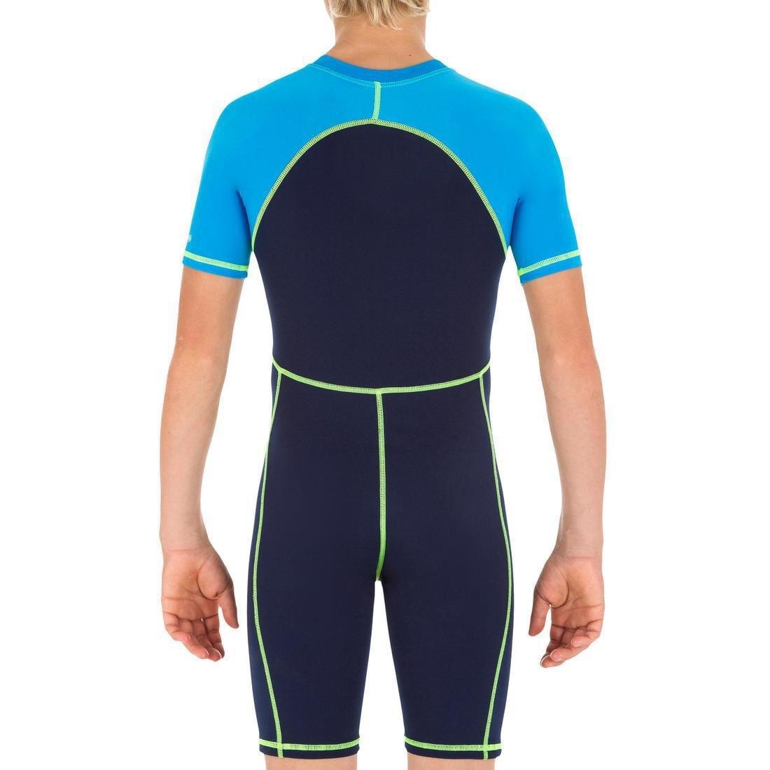 8-9Y  Boys' Shorty Swimsuit 100, Navy Blue, , large image number 3
