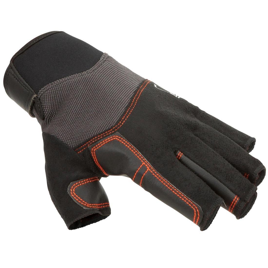 Large Adult Sailing Fingerless Gloves Sailing 500, Black, , large image number 1