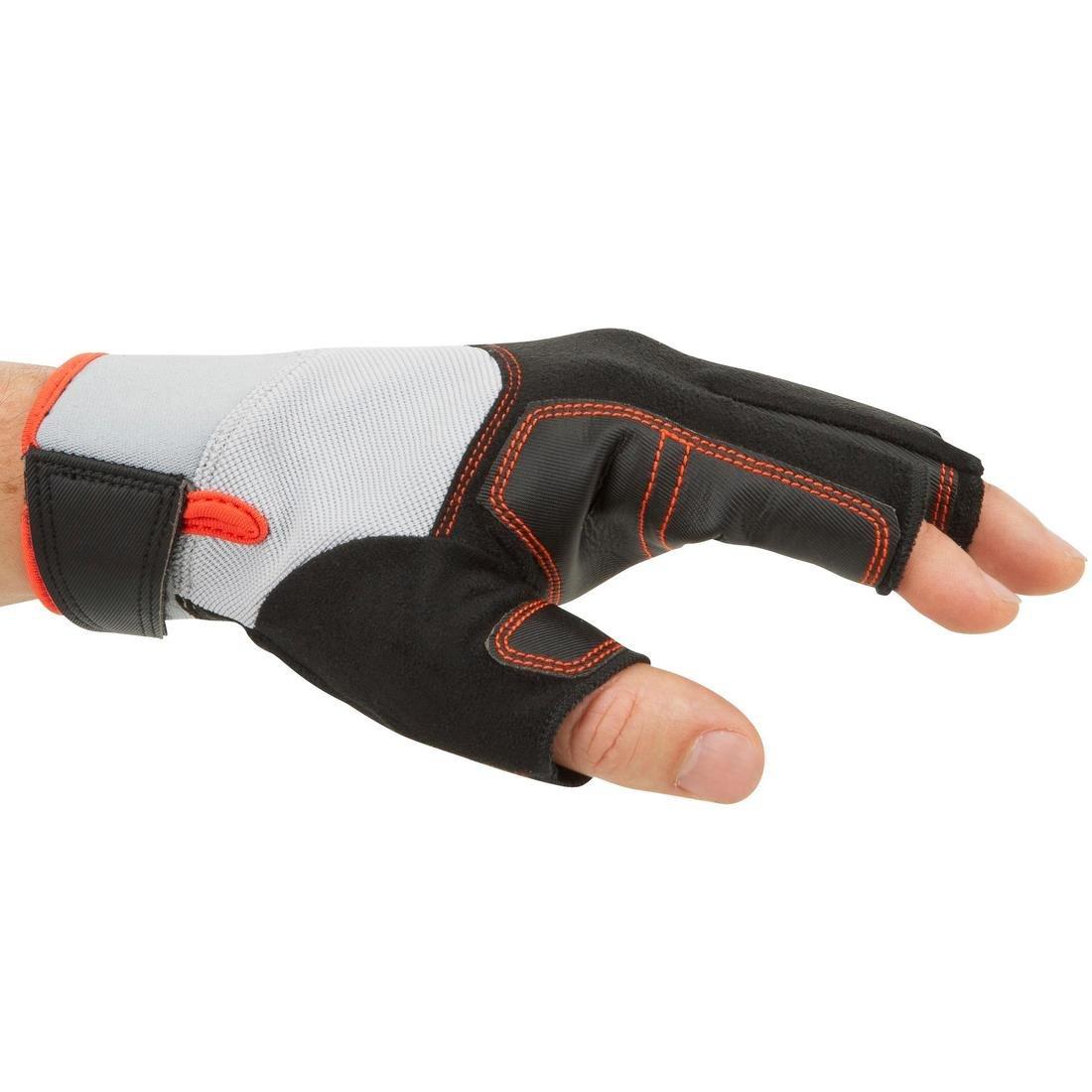 Large Adult Sailing Fingerless Gloves Sailing 500, Black, , large image number 9