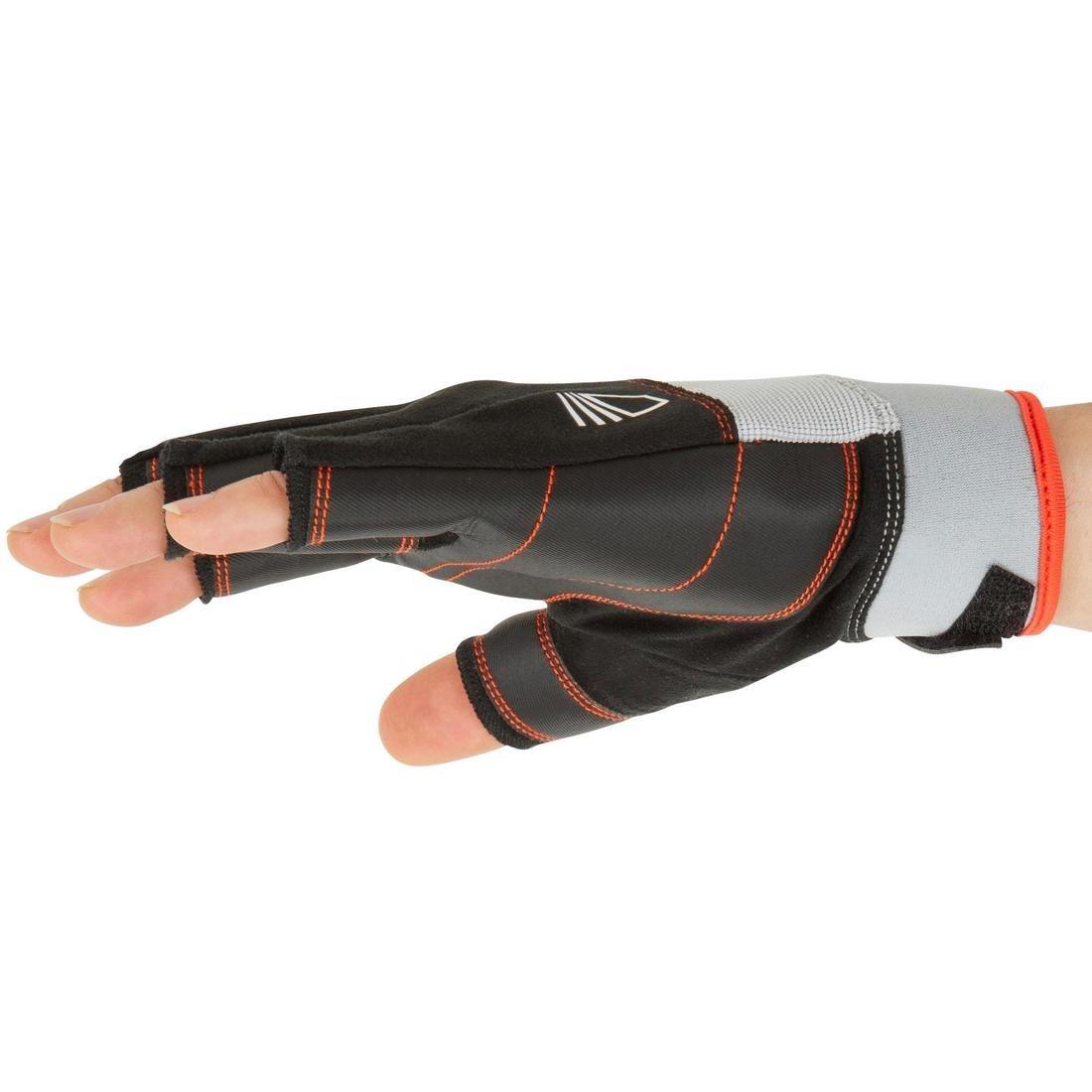 Large Adult Sailing Fingerless Gloves Sailing 500, Black, , large image number 10