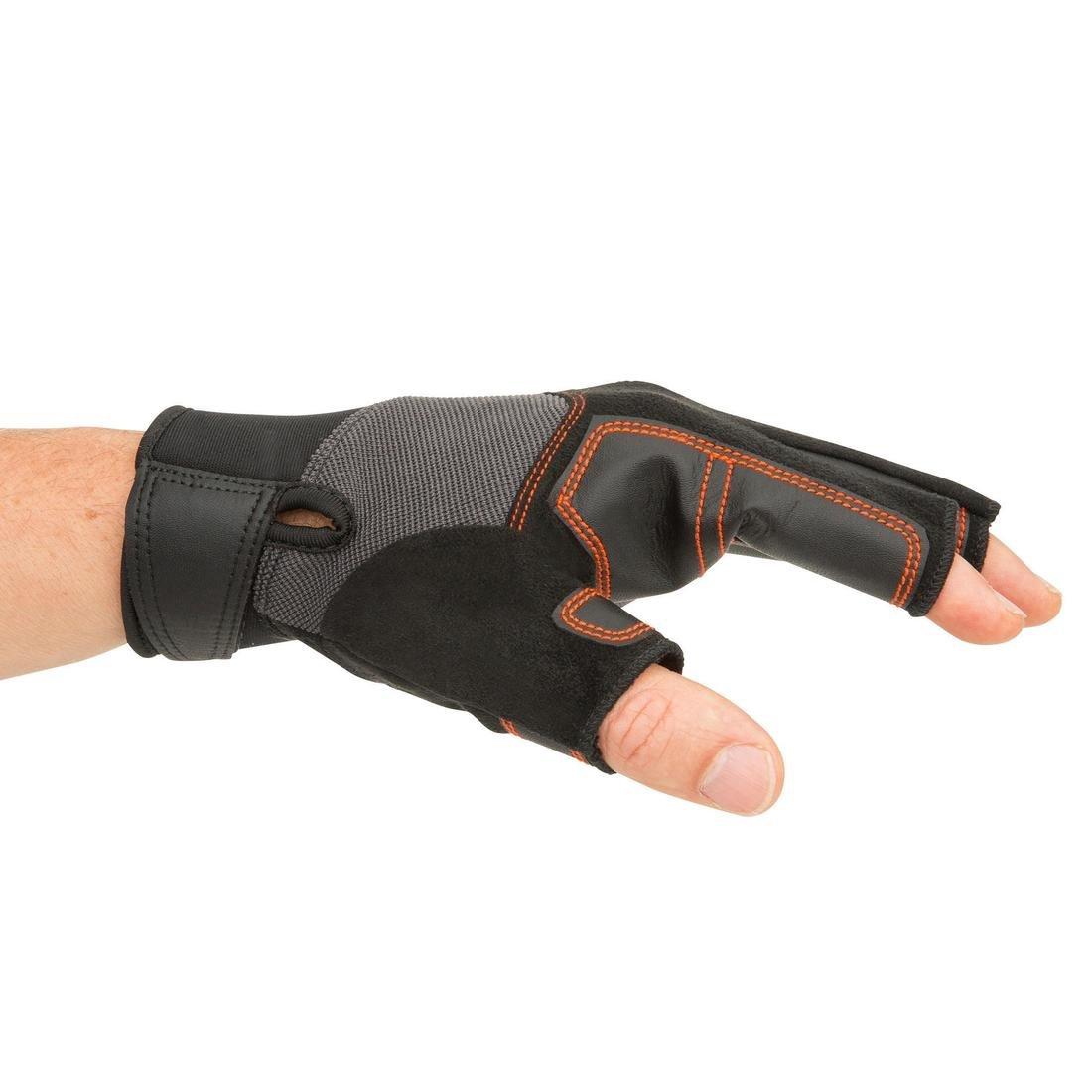 Large Adult Sailing Fingerless Gloves Sailing 500, Black, , large image number 12
