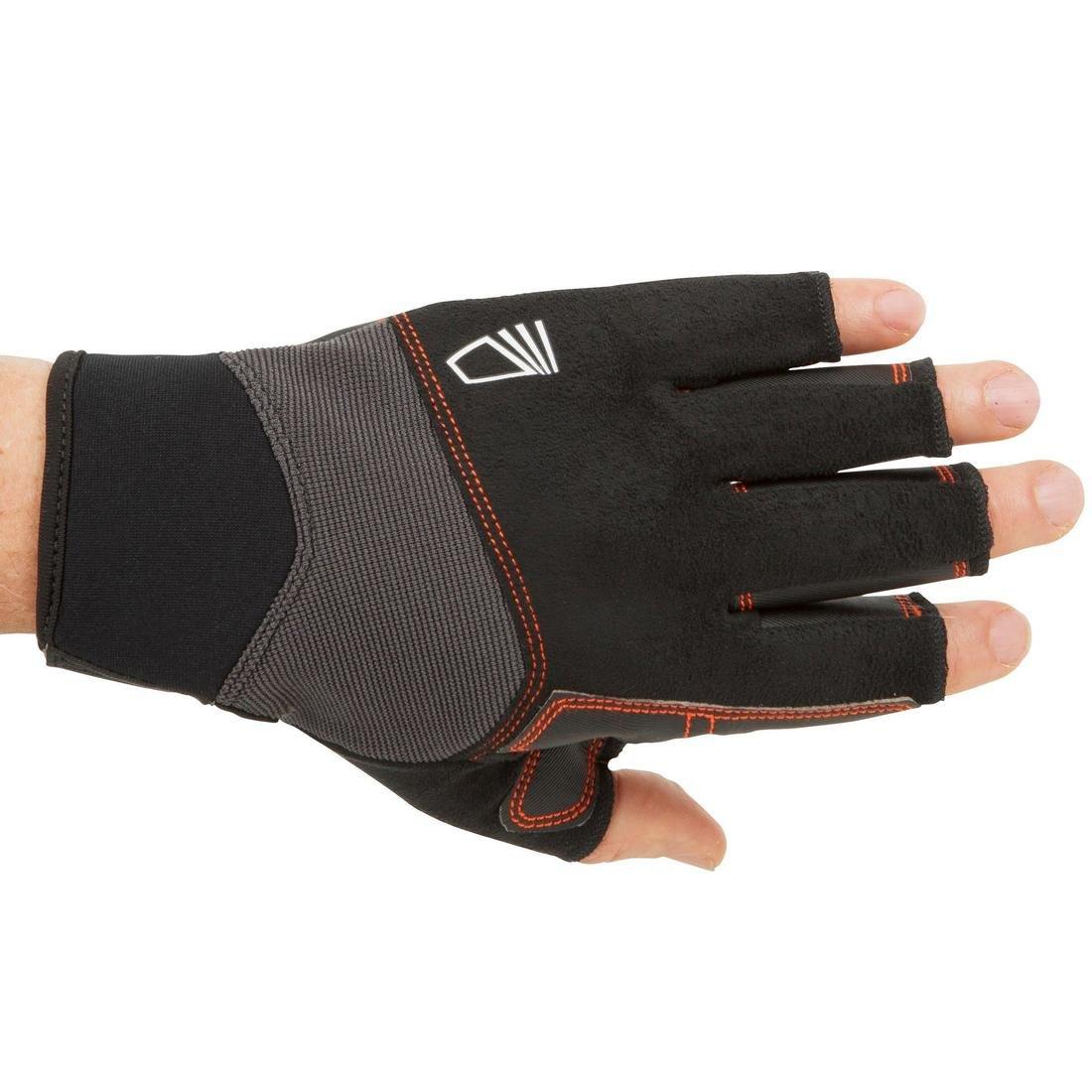 Large Adult Sailing Fingerless Gloves Sailing 500, Black, , large image number 14