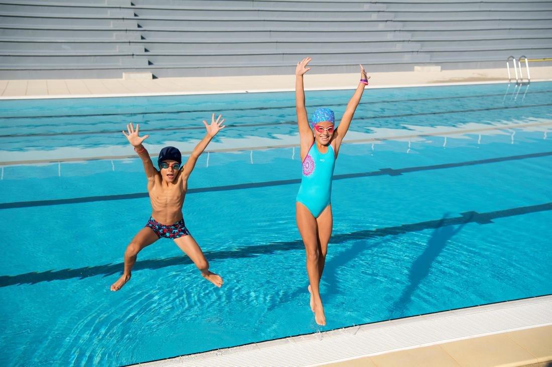 Leony+ Girls' One-Piece Swimsuit, Turquoise Blue, , large image number 10