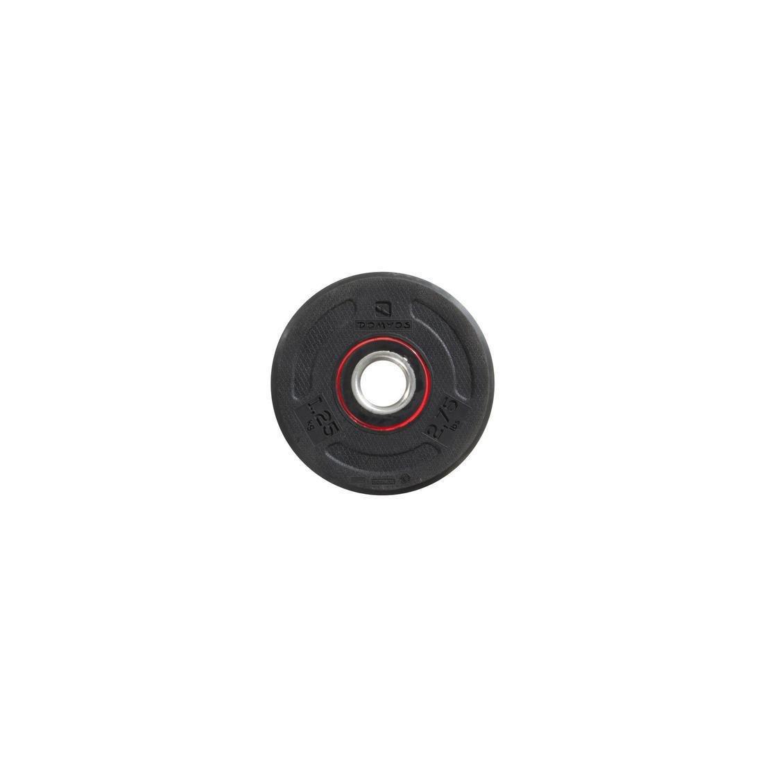 1.25 Kg  Rubber Weight Training Disc Weight 28 mm - 1.25 kg, Black, , large image number 0