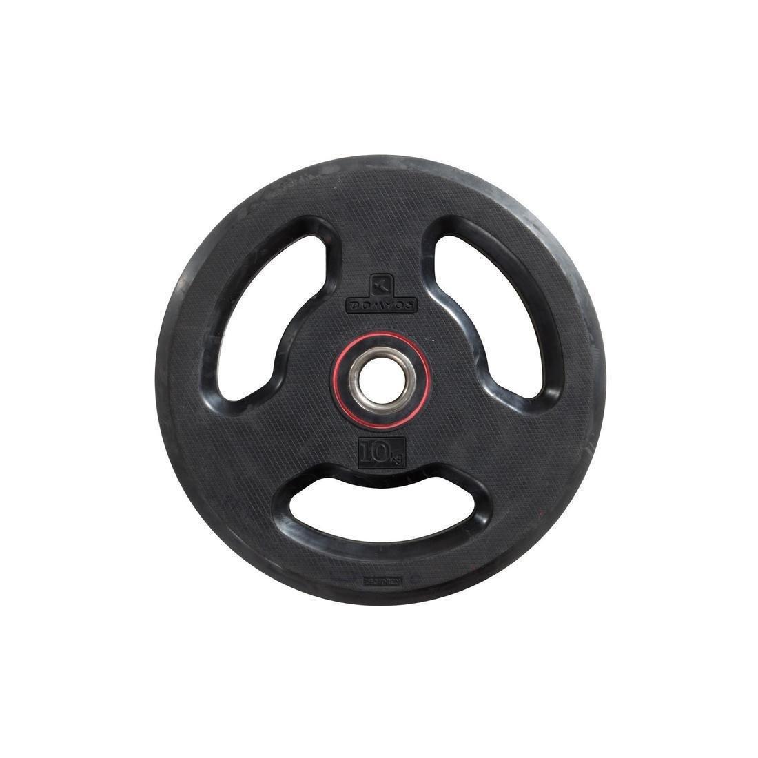 10 kg  Rubber Weight Disc With Handles 28 mm, Black, , large image number 0