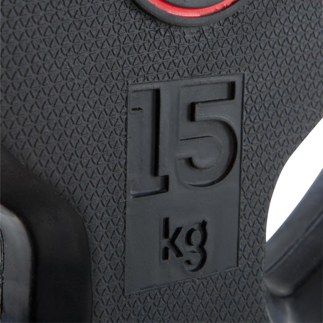 Rubber Weight Disc with Handles 28mm - 15kg, No Color, large image number 2