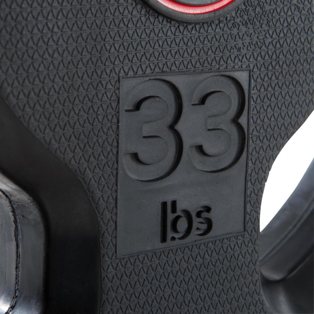 Rubber Weight Disc with Handles 28mm - 15kg, No Color, large image number 3