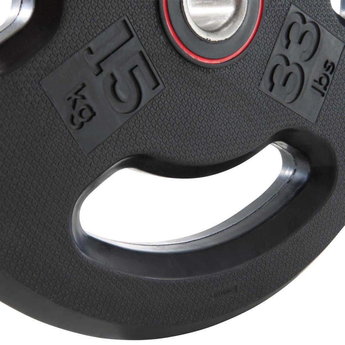 Rubber Weight Disc with Handles 28mm - 15kg, No Color, large image number 5