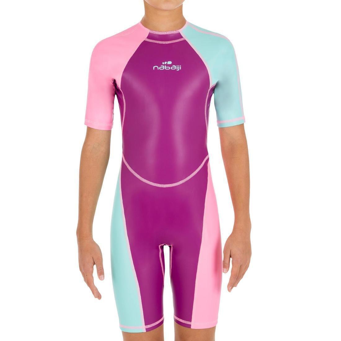 8-9Y  Kloupi Girls' Swim Shorty - Purple Pink, , large image number 0