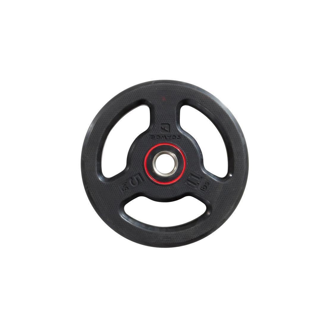 5 Kg  Rubber Weight Disc with Handles 28mm - 5kg, Black, , large image number 0