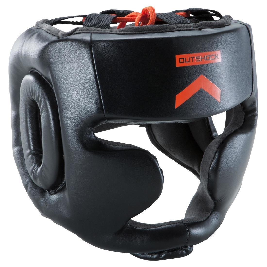 L/XL 500 Adult Boxing Full Face Training Head Guard, Black, , large image number 0