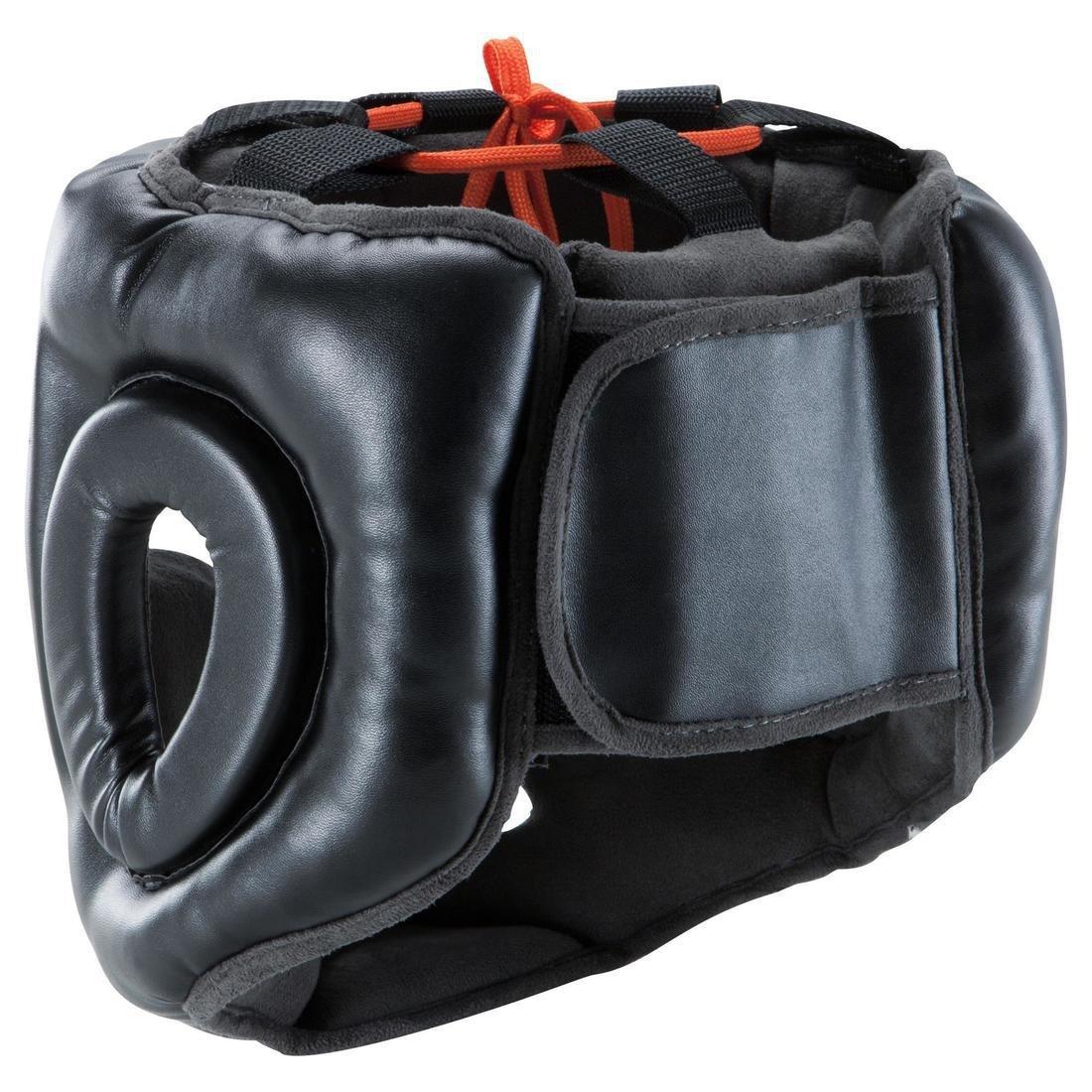 L/XL 500 Adult Boxing Full Face Training Head Guard, Black, , large image number 1