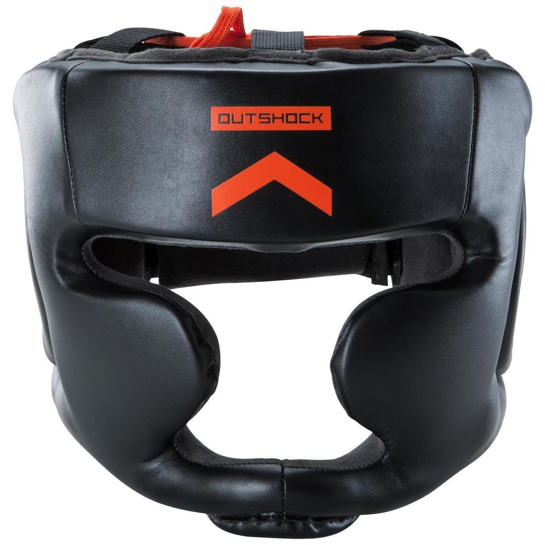 L/XL 500 Adult Boxing Full Face Training Head Guard, Black, , large image number 2
