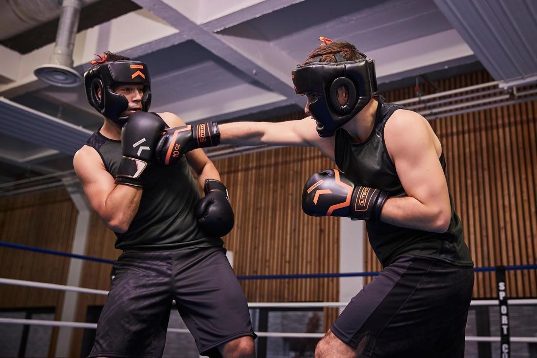 L/XL 500 Adult Boxing Full Face Training Head Guard, Black, , large image number 7