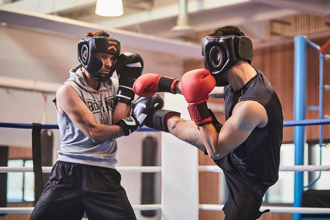 L/XL 500 Adult Boxing Full Face Training Head Guard, Black, , large image number 10