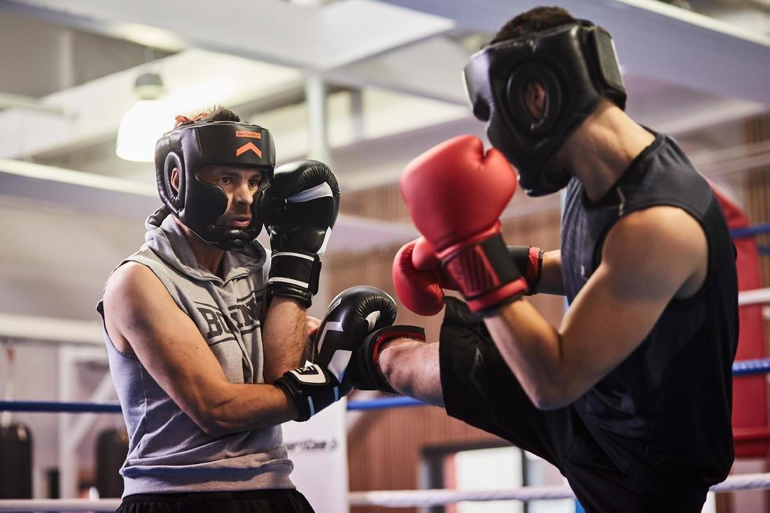 L/XL 500 Adult Boxing Full Face Training Head Guard, Black, , large image number 11
