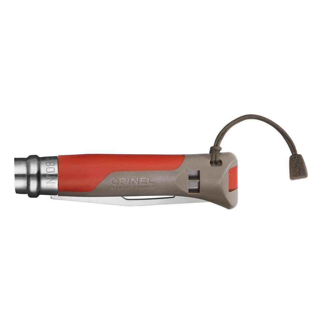 Opinel Nï¿½8 Outdoor Hiking Knife with Whistle - Red, , large image number 1