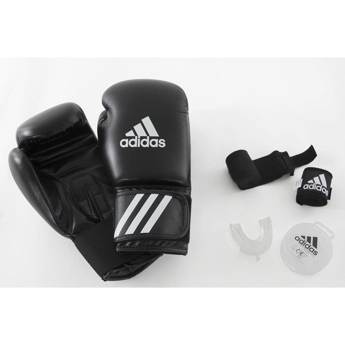 10 Oz  Beginners' Boxing Kit: Gloves, Wraps, Mouthguard, Black, , large image number 1