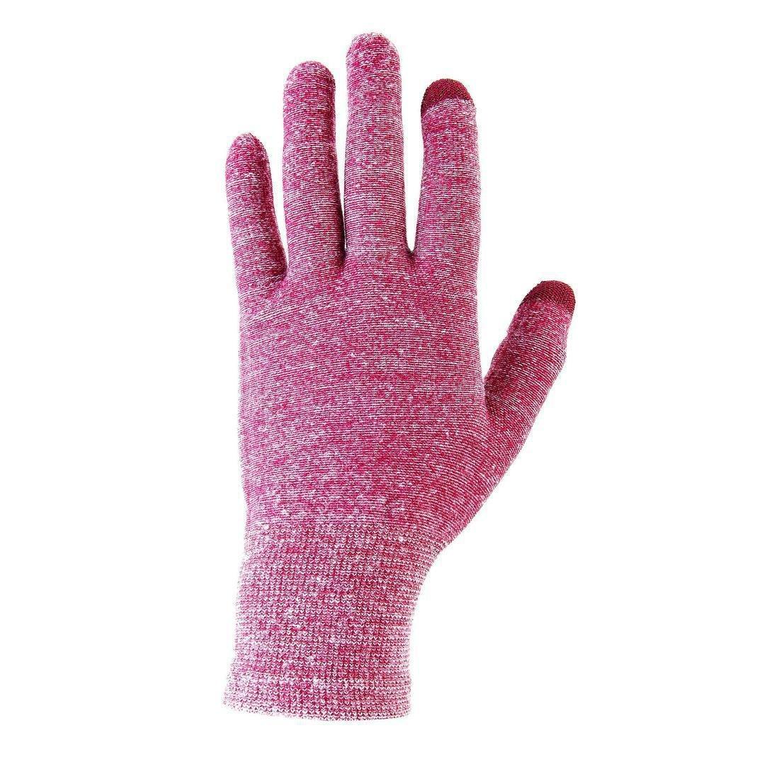 XL/2XL  Unisex Mountain Trekking Touchscreen-Compatible Liner Gloves Trek 500, Cardinal Pink, , large image number 14
