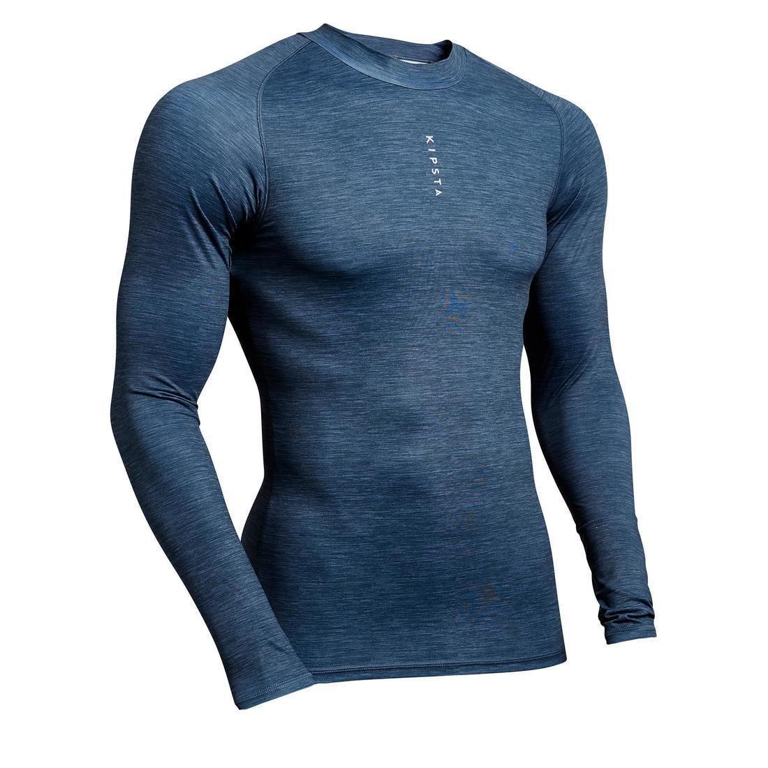 Medium  Adult Long-Sleeved Football Base Layer Top Keepdry 100, Black, , large image number 0